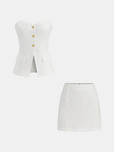 Tweed Strapless Top and Mini Skirt Set